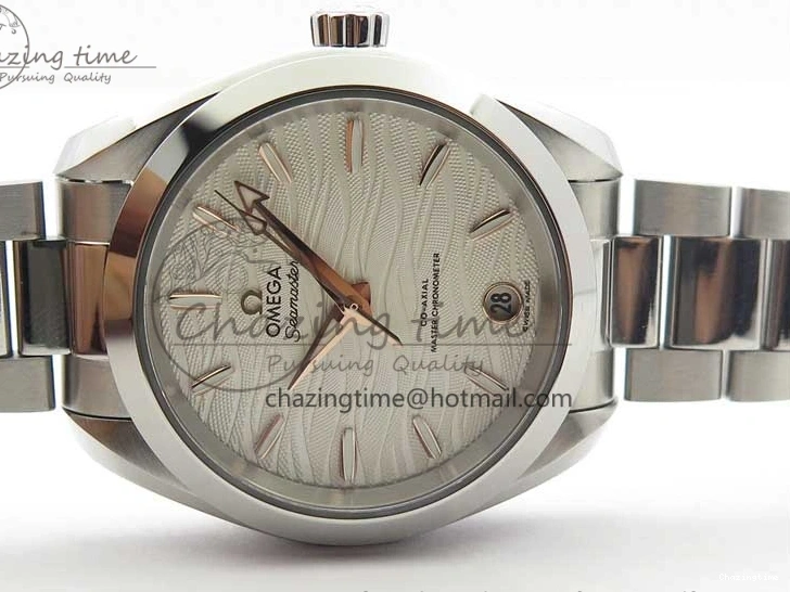 0121 Aqua Terra 150M 34mm Ladies SS VSF 1:1 Best Edition White Wave Dial RG Markers on SS Bracelet A WellDesigned 7928